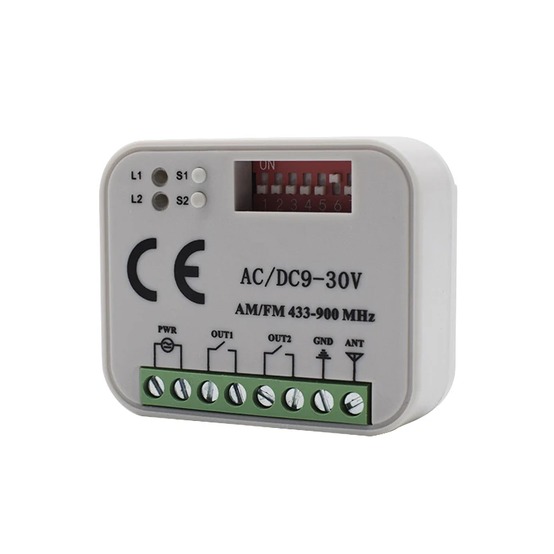 Receptor de control remoto para puerta de garaje, transmisor de 300-900MHZ AC DC 9-30V, envío gratis