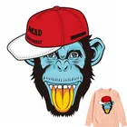 Модные термонаклейки на одежду, футболку, термонаклейки с принтом обезьяны