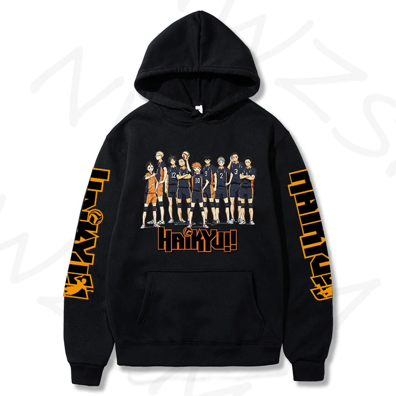

2021Haikyuu Cosplay толстовки Харадзюку Karasuno школьный пуловер с капюшоном спортивная одежда толстовка унисекс