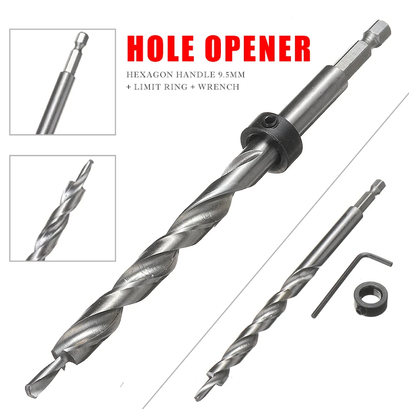 

1/4inch Hex Twist Step Drill Bit Wrench Tool For Pocket Pilot Hole Drill Jig Guide Tools