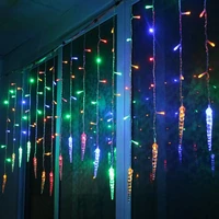christmas curtain lights outdoor ice piton led string flashing lights waterproof holiday party connectable wave fairy light d30