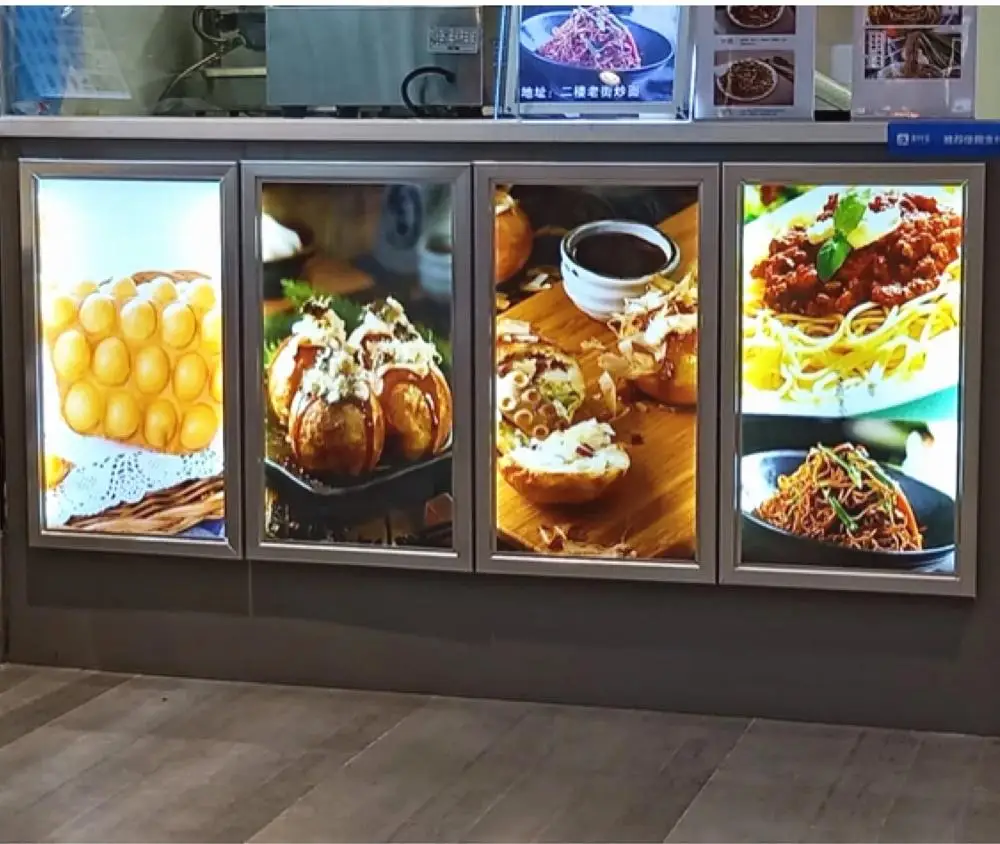 6 шт. A1 ультра тонкая алюминиевая рамка светодиодные световые коробки для меню