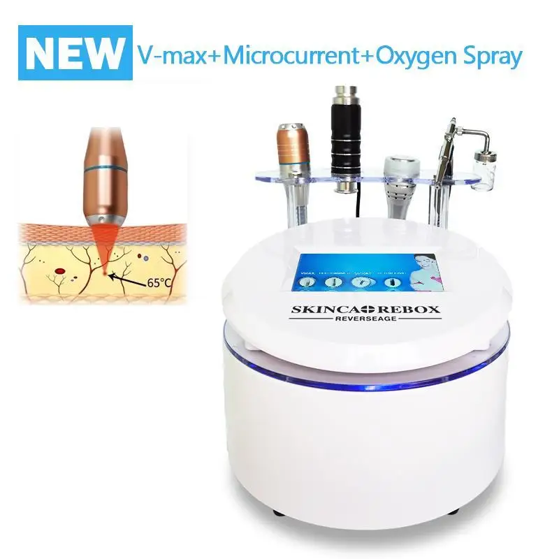 

2021 4IN1 Oxygen Facial Skin Rejuvenation Vmax Face Lifting Anti Aging Machine Wrinkle Removal Facelift Calm Cold Hammer