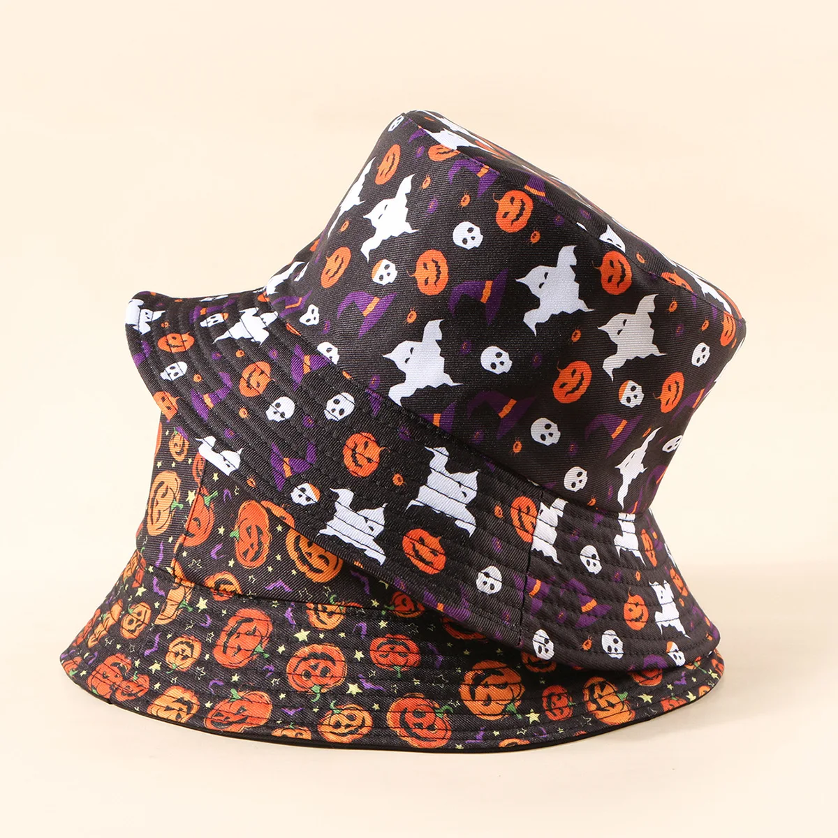 

Latest Halloween Ghost Cute Print Fisherman'S Hat Pumpkin Flat Bucket Hat Cotton Funny Trendy Street Hats Fashion Panama Bob