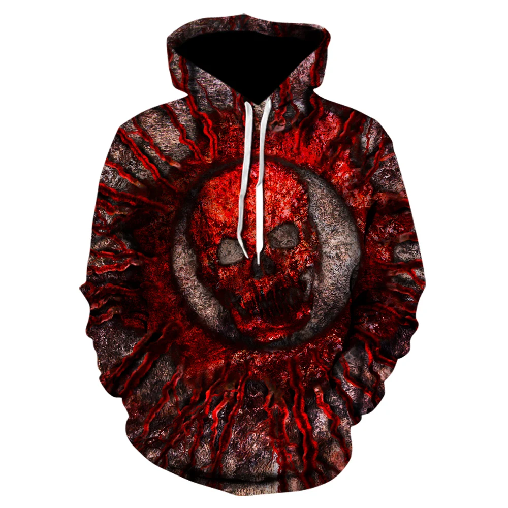 

2021 New Dark Novelty Horror Skull Gothic Style Hoodie 3D Printing Men's Women's Children's Pullover Pullovers Street Pullovers