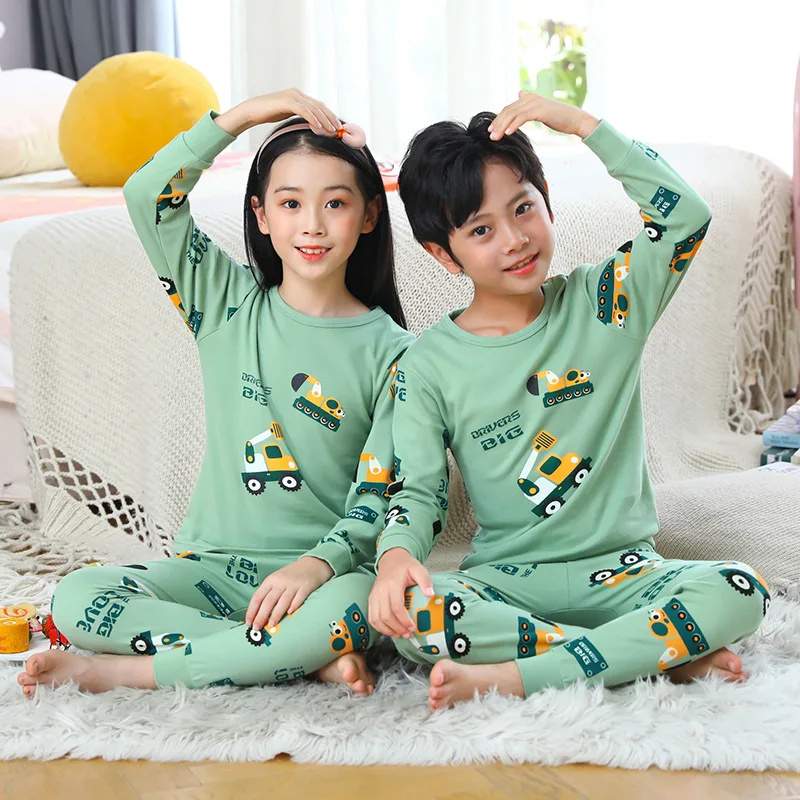 

Baby Kids Pajamas Sets Cotton Boys Sleepwear Suit Winter Girls Pajamas Long Sleeve Pijamas Tops+Pants 2pcs Children's Clothing
