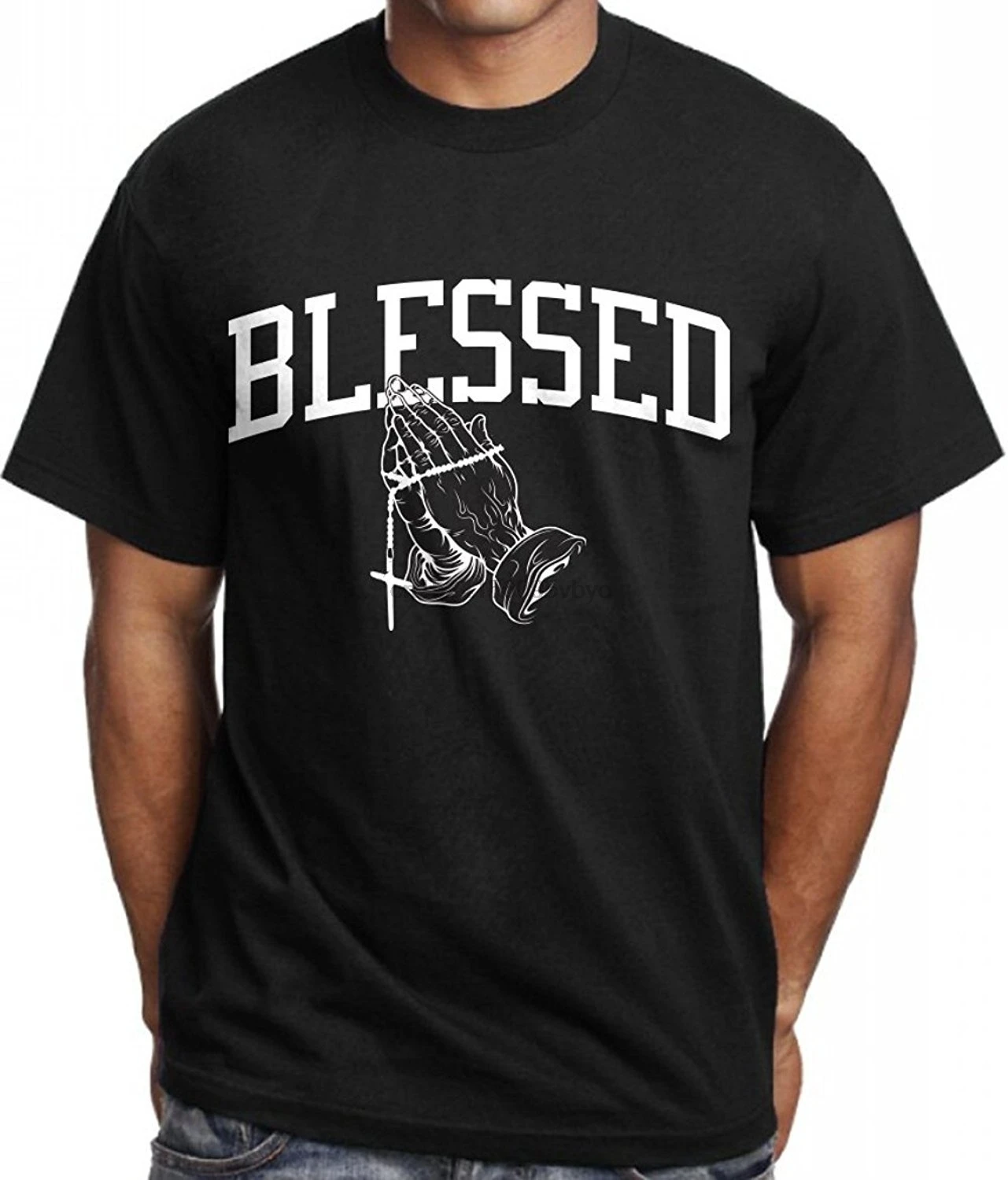 Мужская футболка с надписью Blessed городская одежда в стиле хип-хоп модная мужская 6