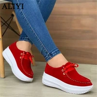 women trendy sneakers 2021 spring thick sole lace up ladies casual shoes comfy female sport running walking loafers