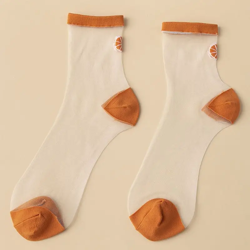 Женские летние бриллиантовые носки милые жаккардовые прозрачные чулочно