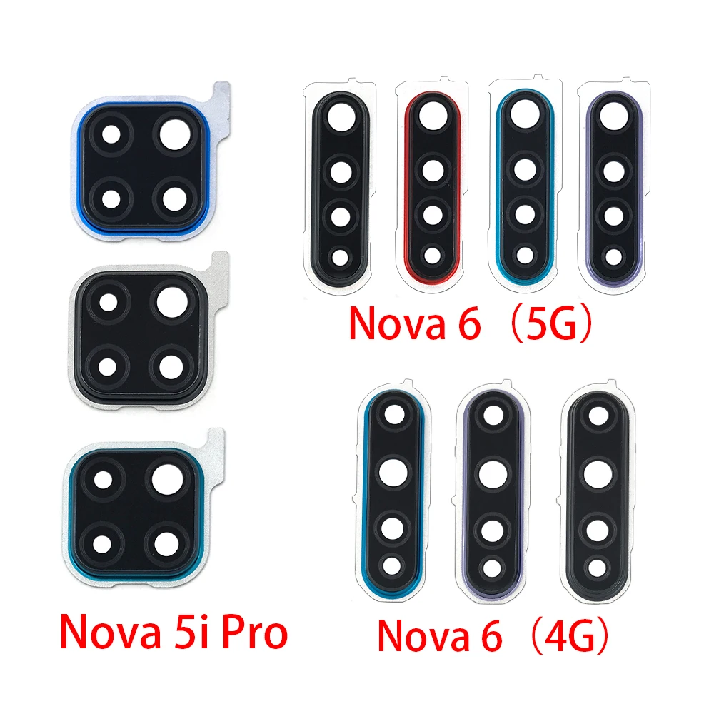 

Новый Для Huawei Nova 5i Pro / Nova 6 4G / Nova 6 5G заднее стекло объектива камеры заднего вида с рамка держателя