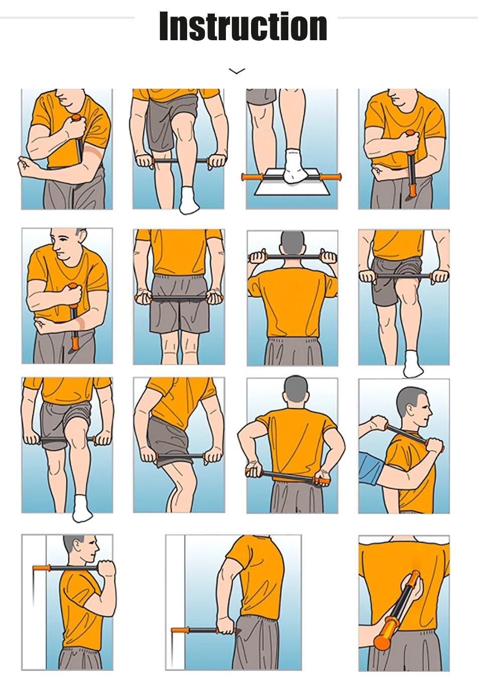 Массажная палочка для йоги 9 Шипованная мышечная Пилатес физиотерапия