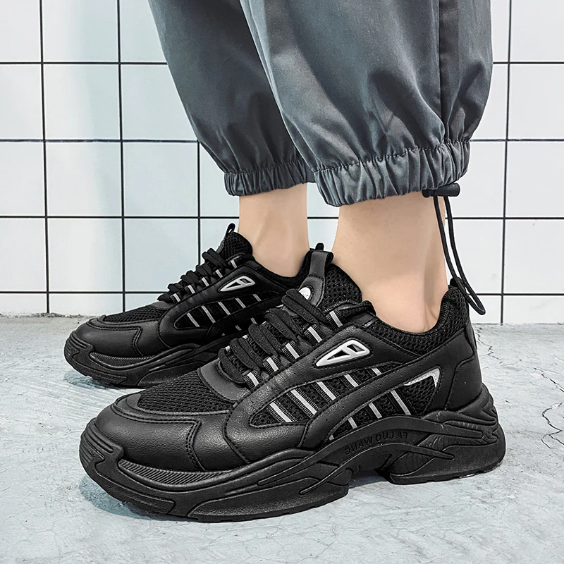 

2021 Mens Casual Shoes Fashion Male Sneakers Chunky Breathable Sports Shoes PU Mesh Tenis Masculino Adulto Men Daddy Shoes 39-44