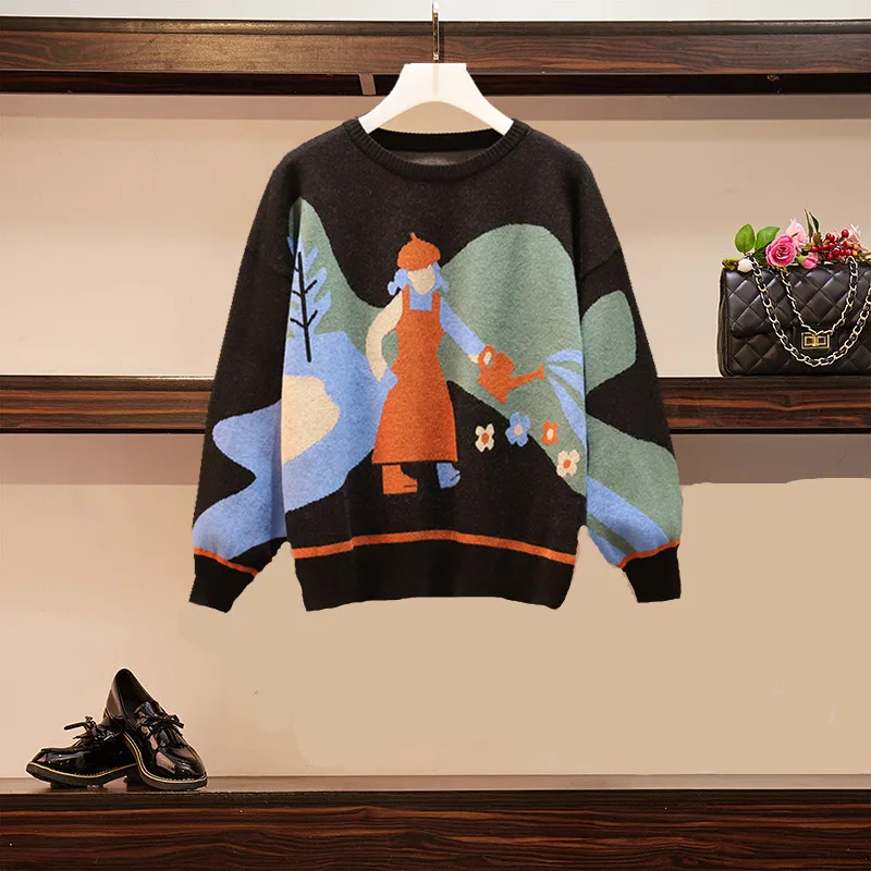 Женский спортивный костюм большого размера плюс комплект из двух предметов: