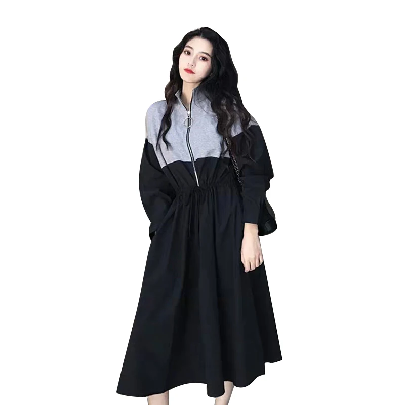 

Dress 2020 new women's trendy A-line skirt French first love super fairy early autumn stitching ins casual sports dress female