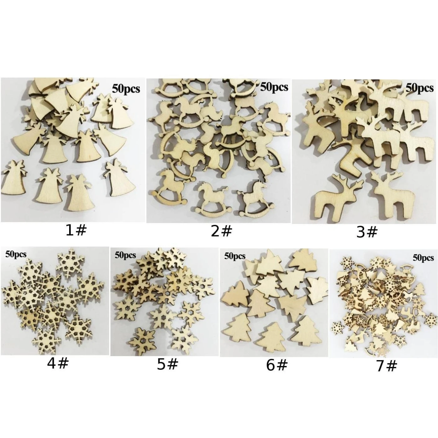 50 шт. Деревянная Рождественская елка украшения подвески Подвесные Подарки