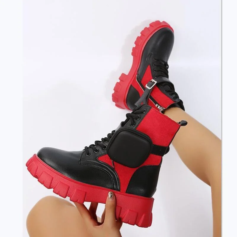 Женские ботинки на массивном каблуке готические платформе ботильоны разных