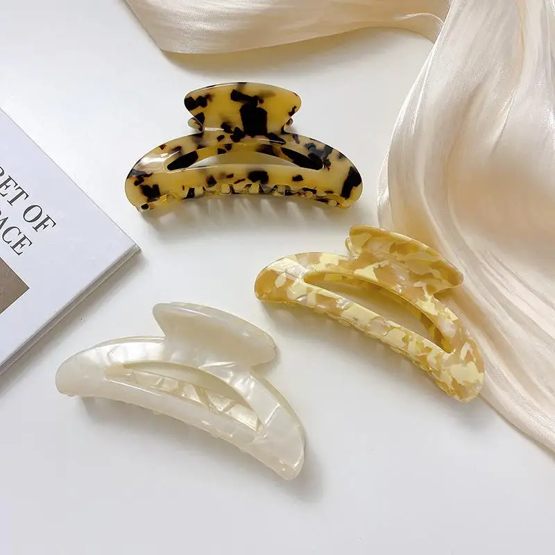 

Semicircle Hair Claws Accetate Marble Leopard Print Acrylic Hairpins Hair Clip Crab Hair Clips For Women Girls Clamps Headdress