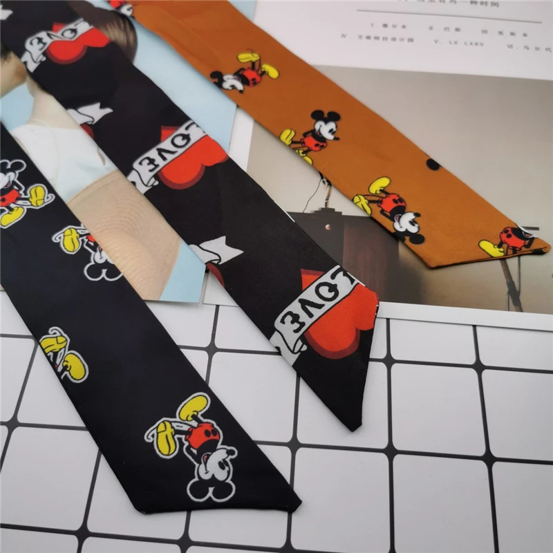 Маленький шелковый шарф для женщин с Микки Маусом новинка 2019 Сумка принтом и