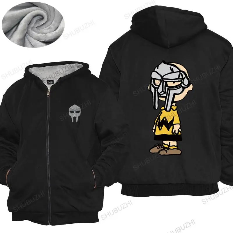 

Cotton warm coat Men winter zipper Topsmen hip hop hoodies winter style tops MF doom thick hoody Homme shubuzhi thick hoody