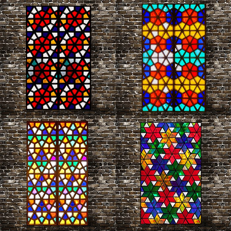 

Стеклянная пленка размером на заказ, статическое липкое украшение в классическом европейском стиле для балкона, спальни, гостиной, рестора...