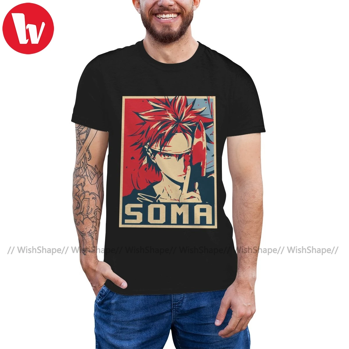 Shokugeki No Soma футболка Большая мужская удивительный принт 100 хлопок Повседневная |