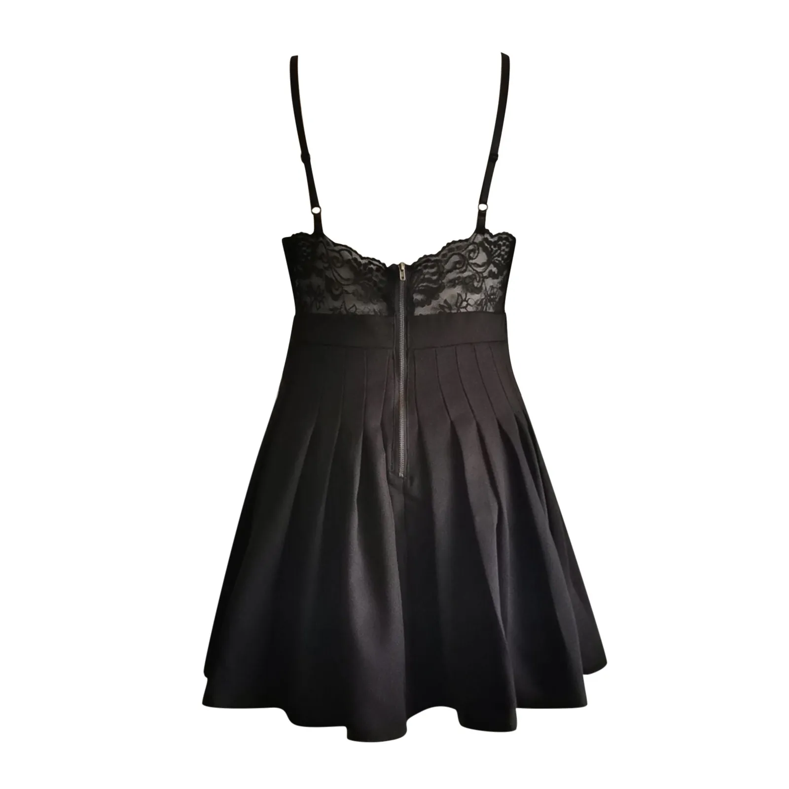 

Summer Female Sexy Dress Lace Sleeveless Deep V-neck Mini Skirt Black Gothic Style Nightclub Casual Dress Sexy Nightdress Vestid