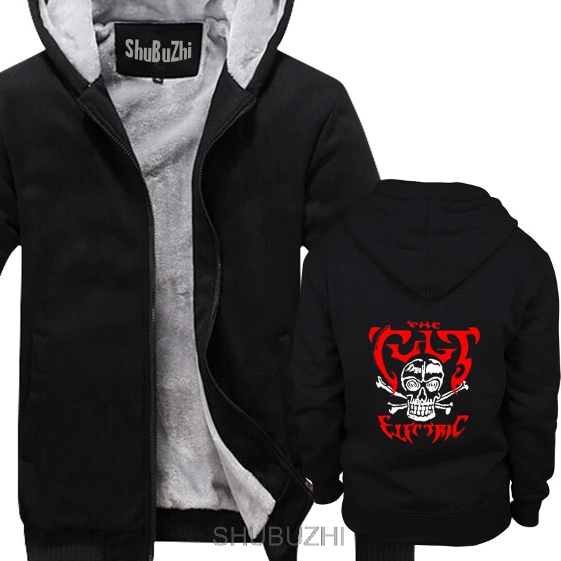 NEW hoodie "ELECTRIC BY THE HARD ROCK BAND THE CULT" DTG PRINTED jacket winter warm coat male thick hoody sbz4526 - Цвет: thick black