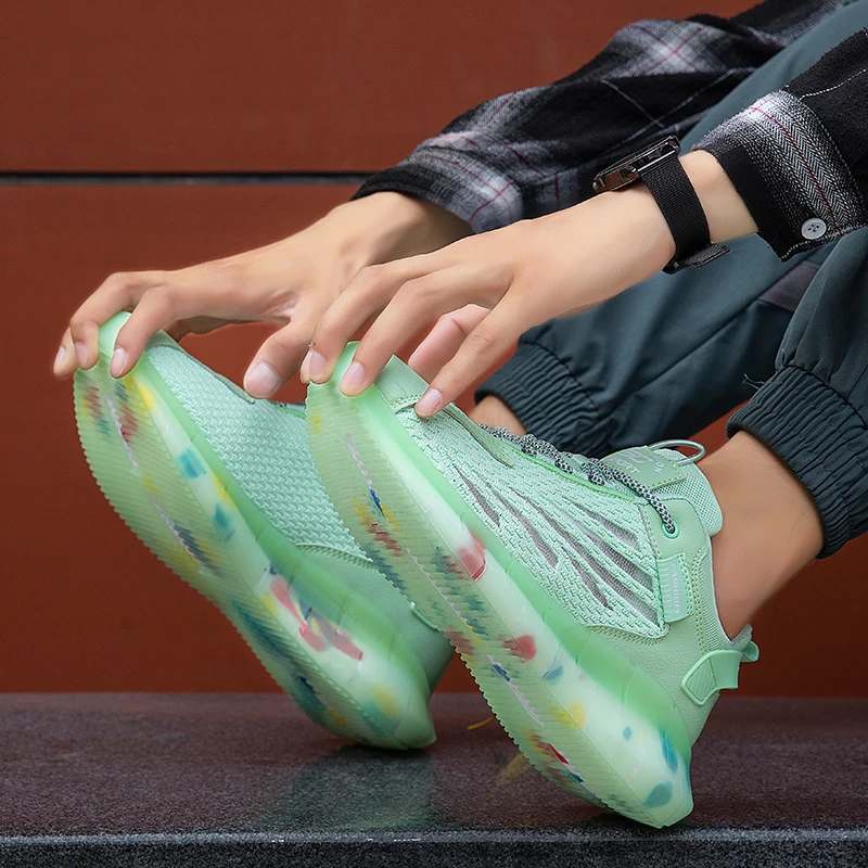 Кроссовки мужские беговые из дышащей сетчатой ткани высокого качества - купить