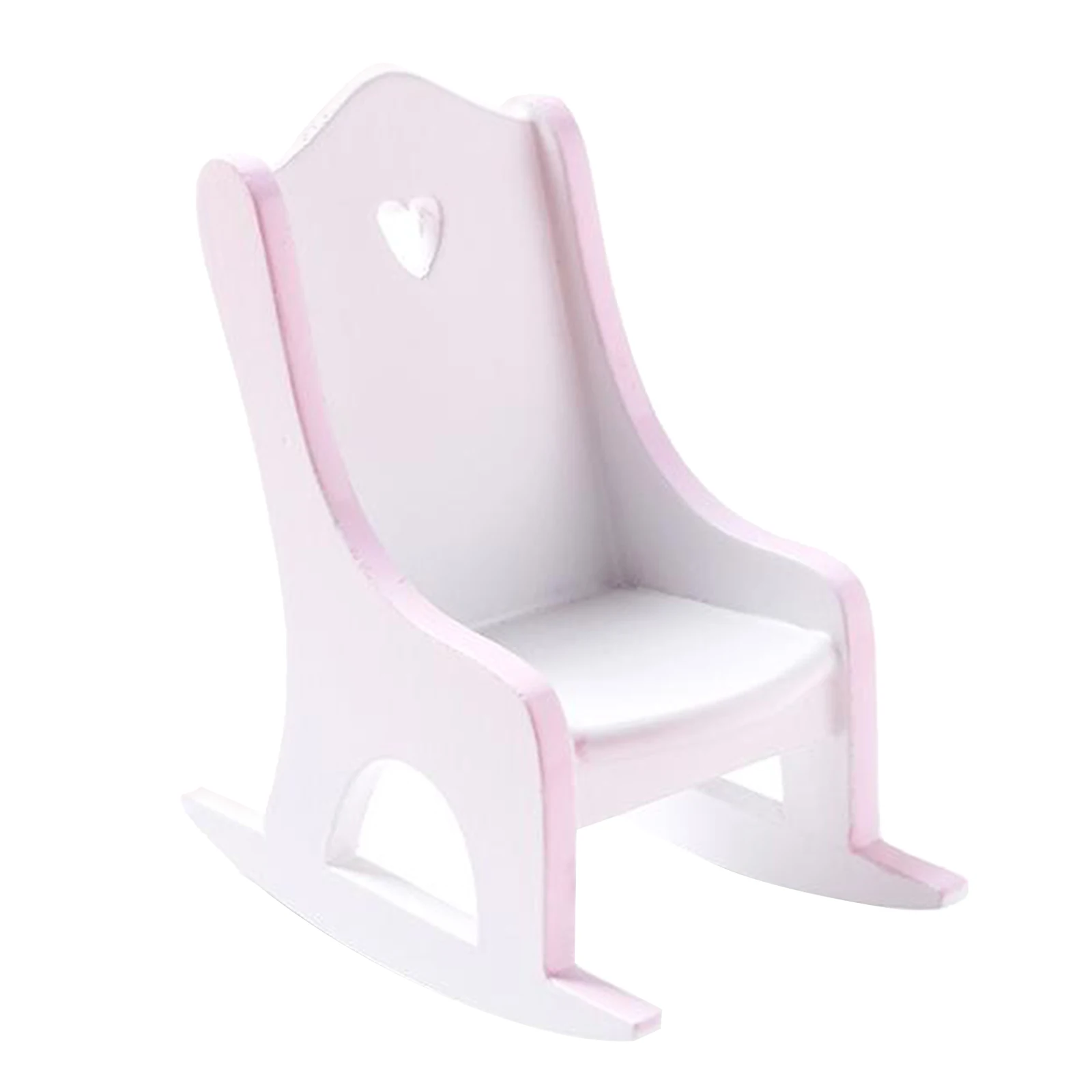

Миниатюрный деревянный кресло-качалка модель мебели для 1/12 Масштаб Кукольный домик розовый