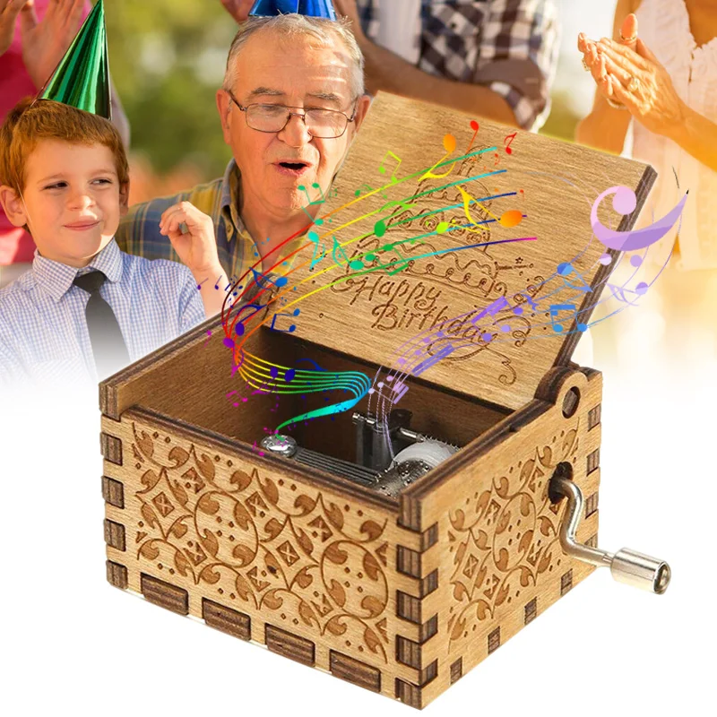 Деревянная музыкальная шкатулка с гравировкой подарок крестному отцу на день