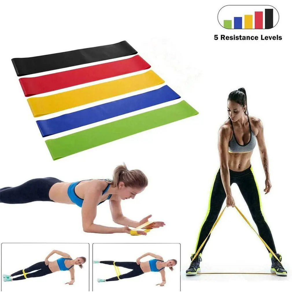 

5 pcs/set Yoga tension band fitness resistance band elastic band tension ring natural latex tension band