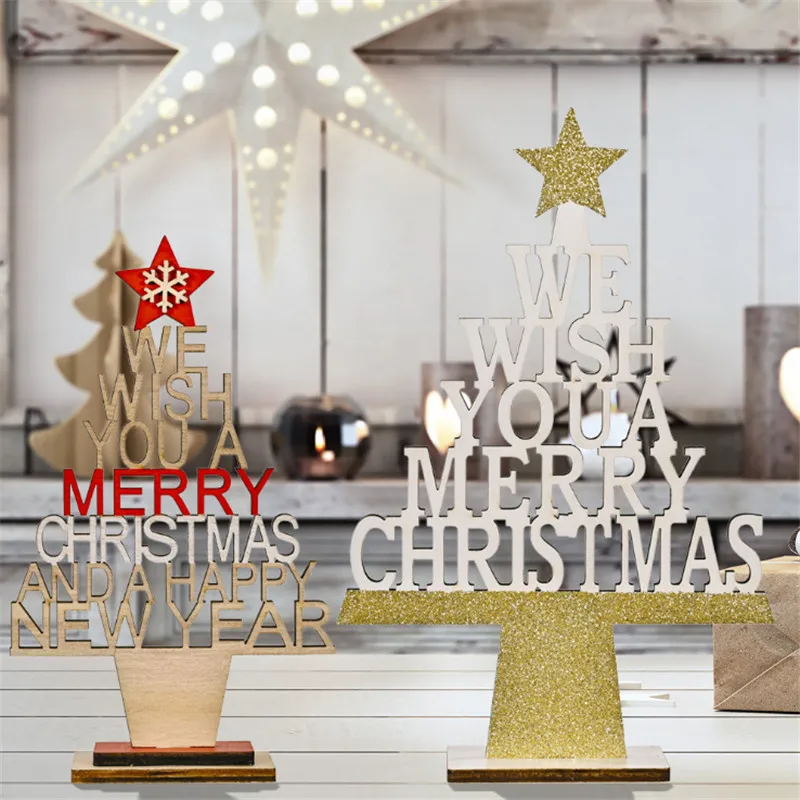 

2022 New Year Decoration Christmas Decoration Wooden Hollow Christmas Tree Ornaments Navidad Merry Christmas Gift Kerst Xmas