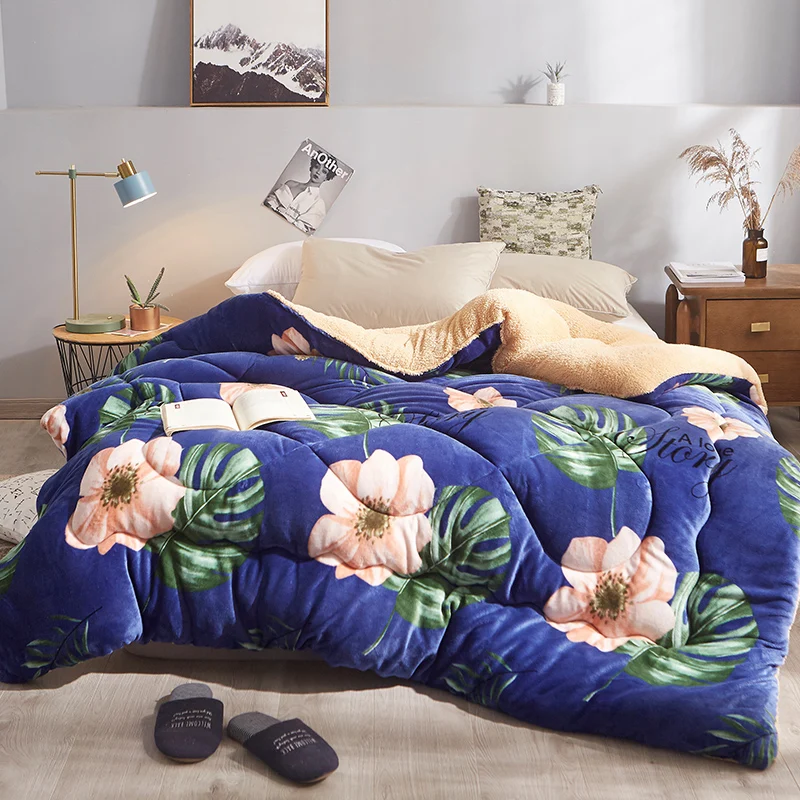 

New High-quality Warm Camel Quilt, Multi-color Choice, Thick Warm Quilt, Winter Patchwork Duvet, Cashmere Quilt