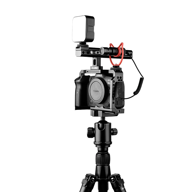 Мини-клетка для камеры DSLR Canon EOS R5 и R6 с верхней ручкой Риг 1/4 дюйма рельсовая