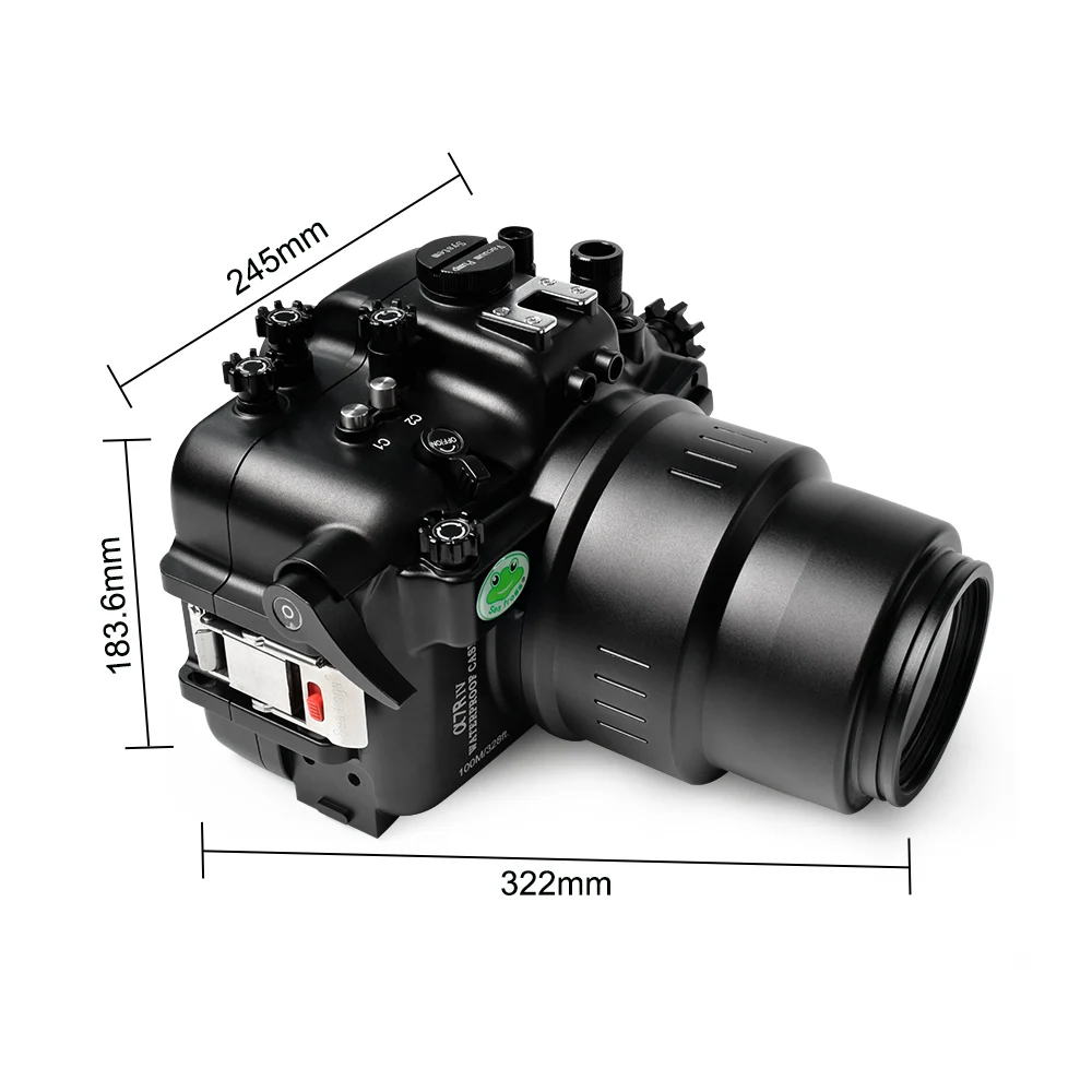 للبيع Searogs لسوني A7 RIV 100 متر/328FT كاميرا تحت الماء الإسكان سبائك الألومنيوم مقاوم للماء مضخة تفريغ نظام ميناء