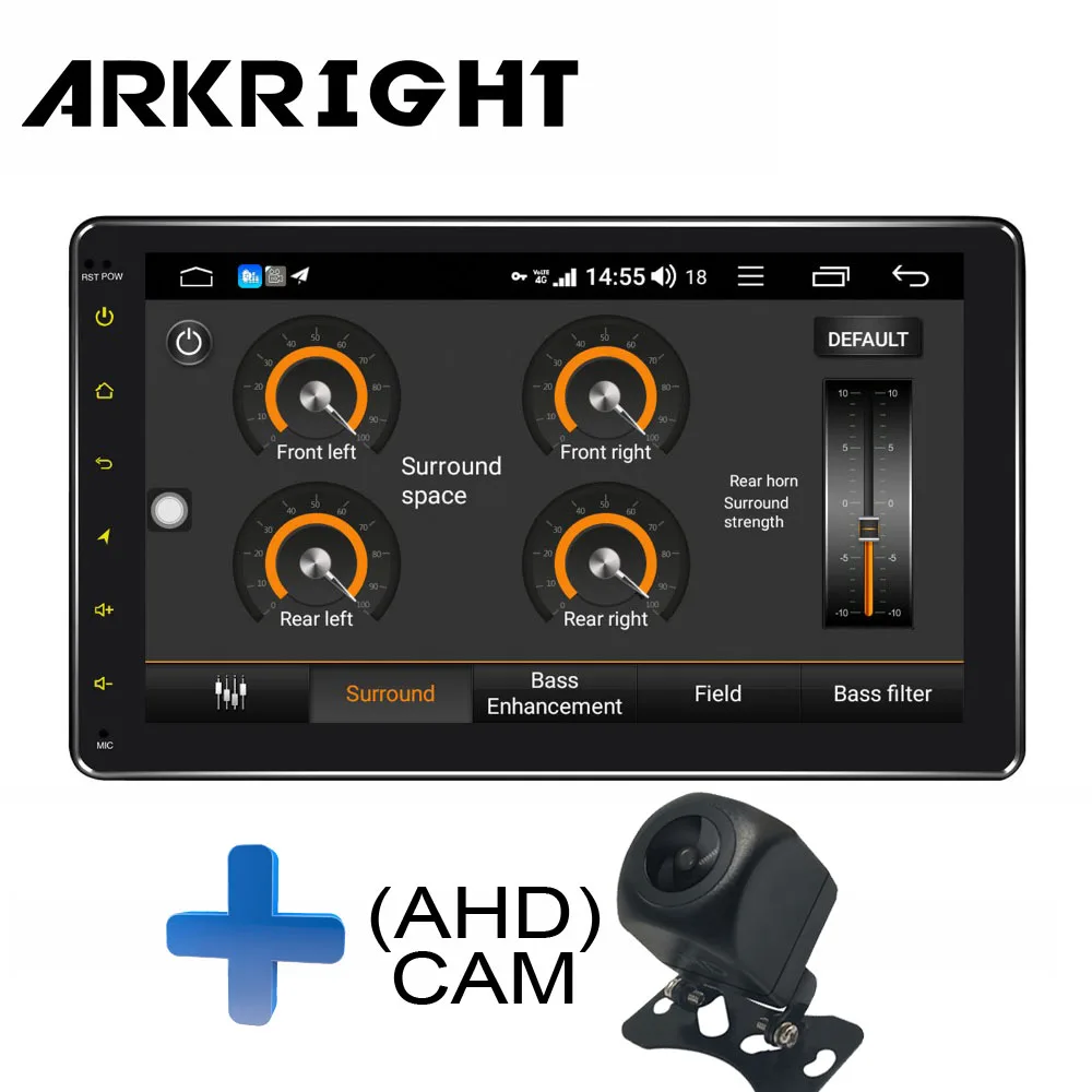 HU-CAM ARKRIGHT " автомобильный DVD gps android 8,1 Автомагнитола стерео 4+ 64 ГБ gps навигация ips/DSP/Carplay 4g Восьмиядерный мультимедийный плеер - Цвет: HU-CAM