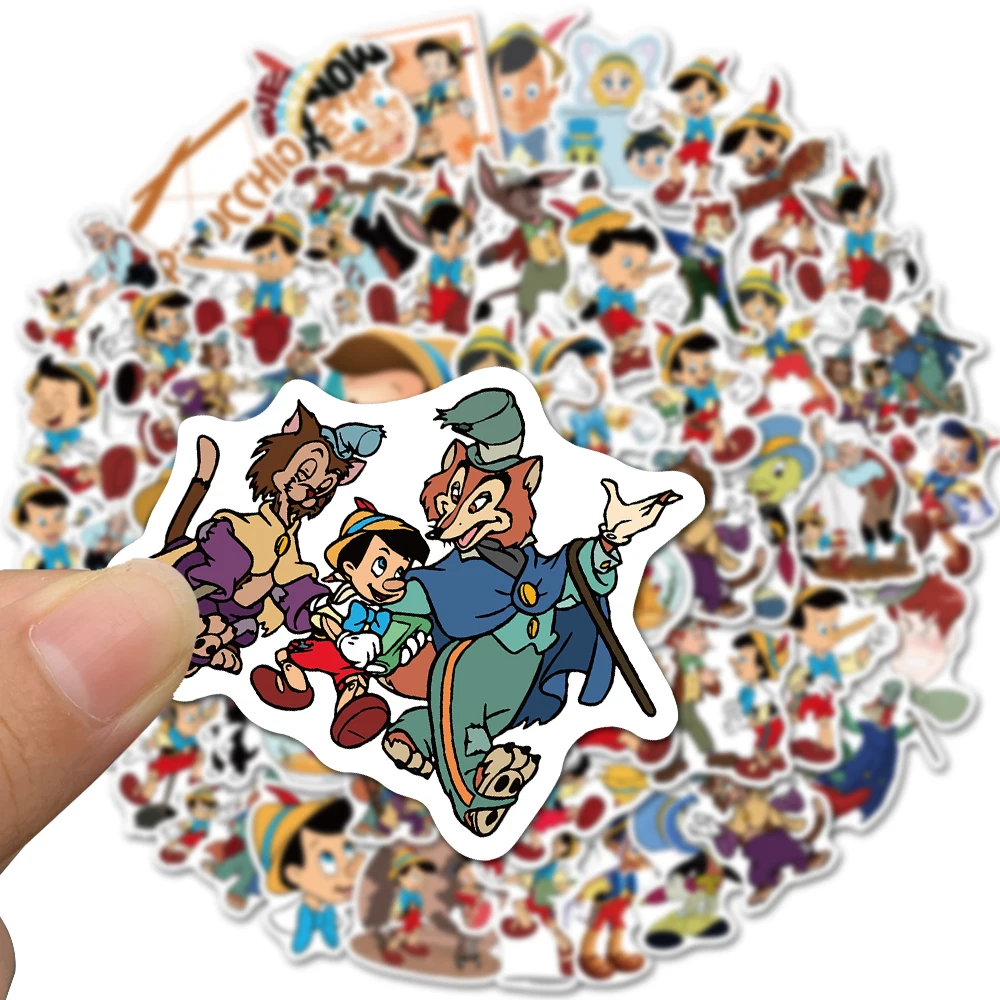 10/30/50pcs Disney Cartoon The Adventures of Pinocchio Stickers Aesthetic DIY Scrapbooking Fridge Luggage Laptop Sticker for Kid - купить по