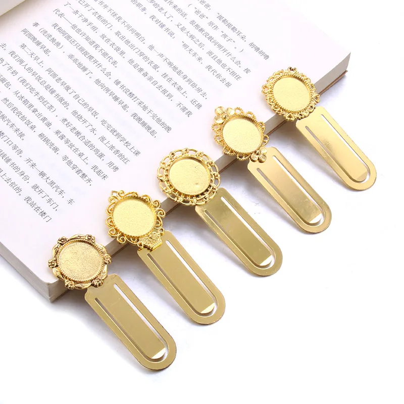 

5 шт./лот Золотая Античная винтажная ретро-закладка ручной работы, основа кабошона, закладка для 20 мм кабошона, камеи, сделай сам, закладки, аксессуары