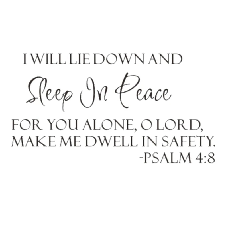 

Sleep In Peace Psalm 4:8 Bible Verse Lettering Wall Decal Decor Quote Inspire