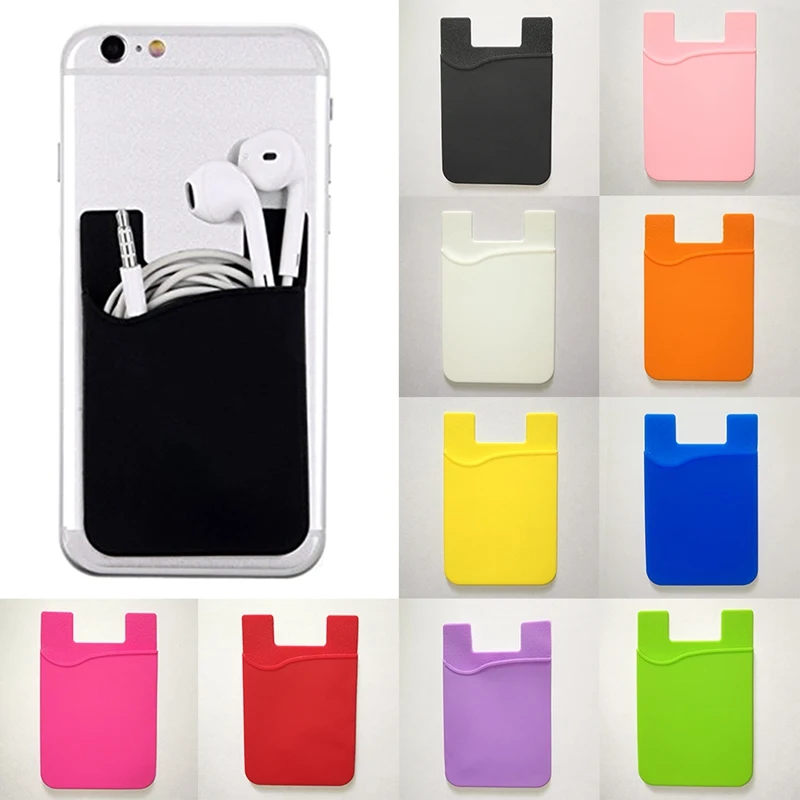 Клейкая тонкая сумка для кредитных карт женщин и мужчин держатель мобильного