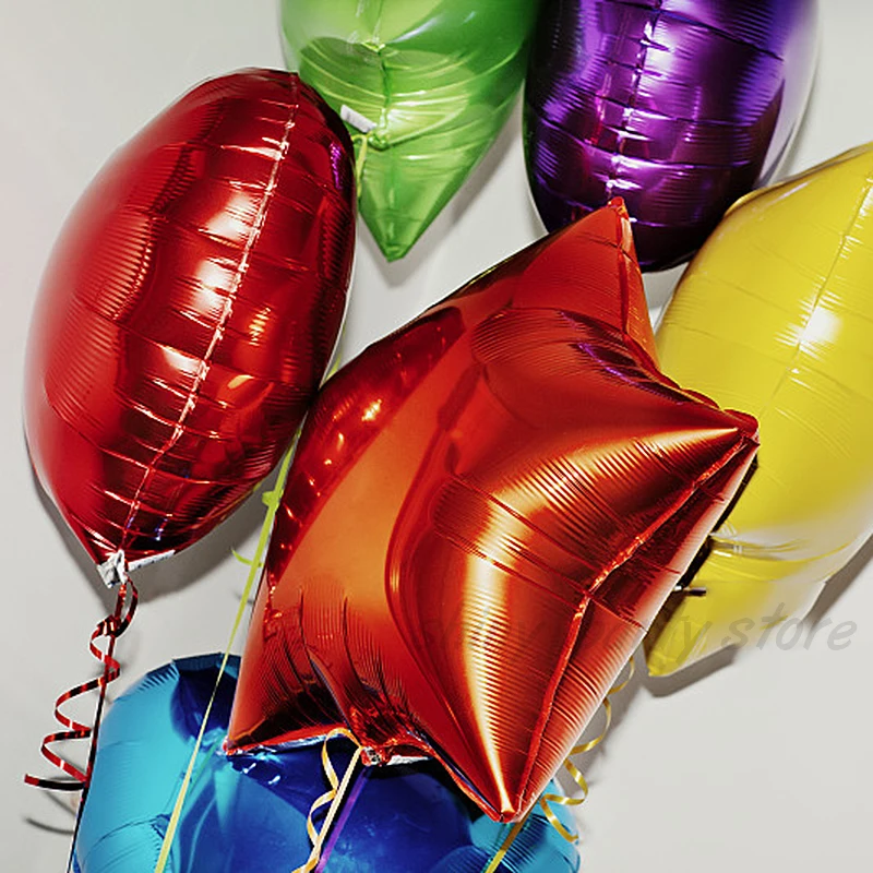 18-дюймовый воздушный шар из алюминиевой фольги в форме звезды однотонные
