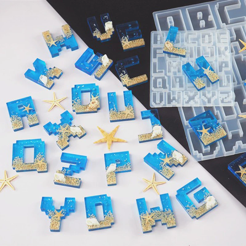 

Pixel Letters Epoxy Resin Casting Mold Pendant Silicone Mold Jewelry Making Tool