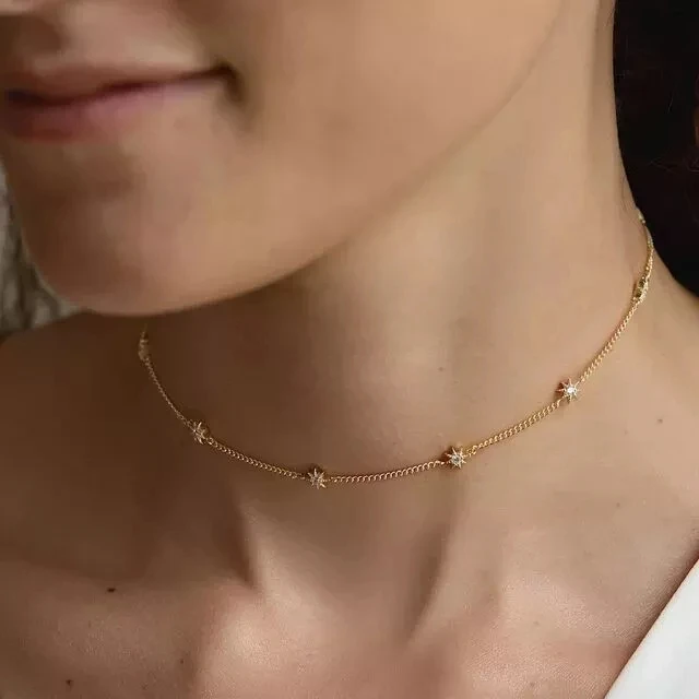 Чокер из серебра 100% пробы с фианитом 33 + 7 см | Украшения и аксессуары