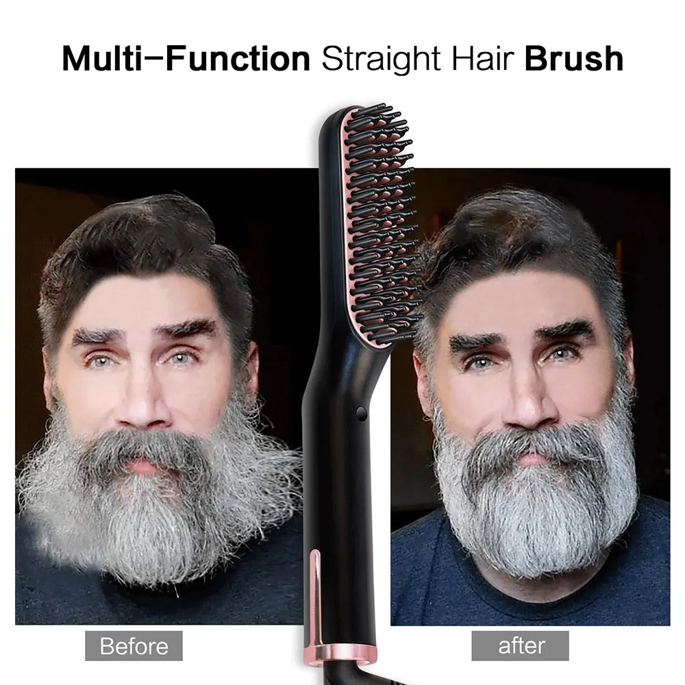 

Mutifunctional Hair Brush Beard Straightener Brush Hairdressing Man Woman Hair Straightening Brush Beard Electric Hot Comb