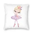 Розовое балетное подушка для девочки Обложка двухсторонняя мультфильм балерина коврик для туалета чехол для Гостиная Подушка Чехол украшения