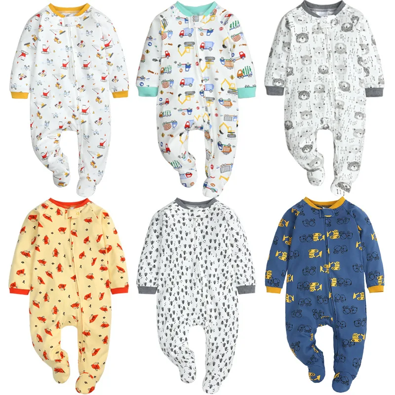Newborn clothes baby pajamas zipper romper cotton boys girls ropa de bebe zip up jumpsuit | Детская одежда и обувь