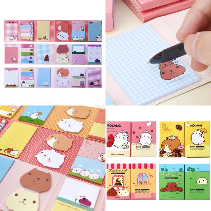 

Cartoon Animals 6 Folding Memo Pad Sticky Notes Bookmark Stationery Notepad Cute