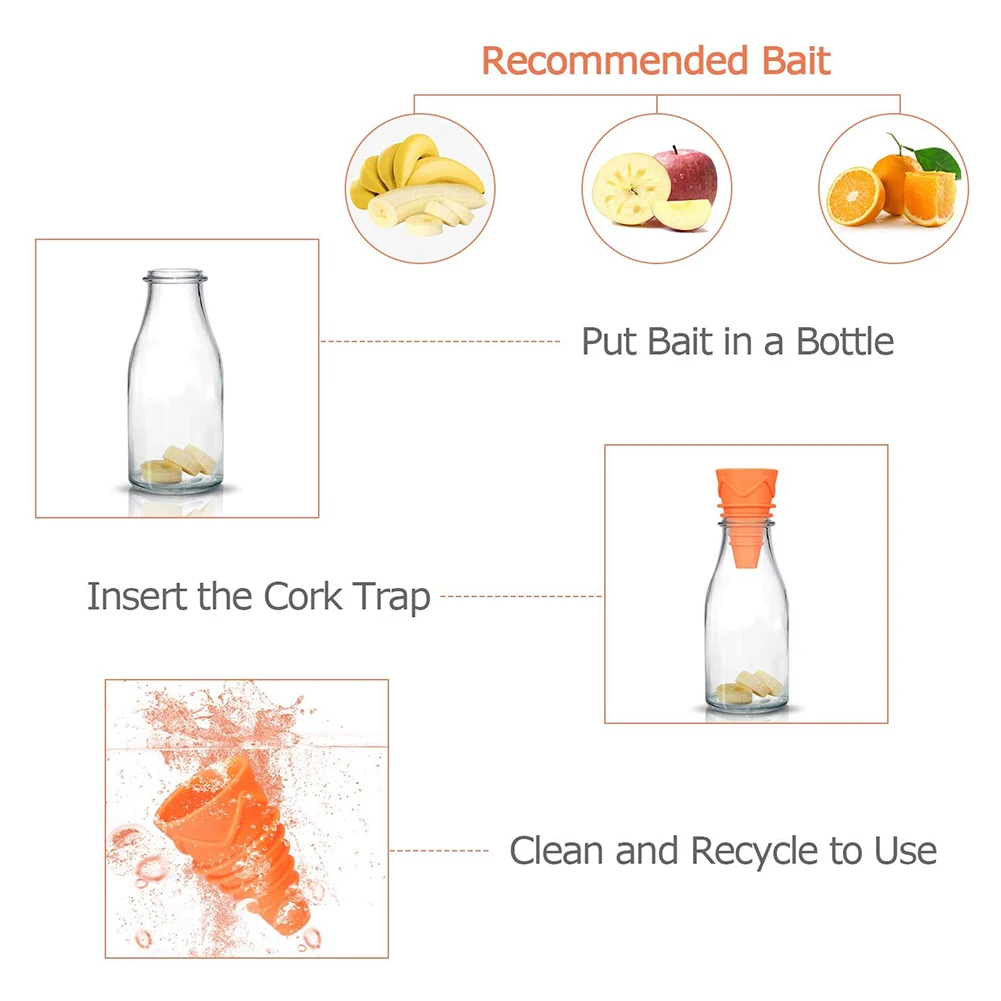 4/6/8 шт. гибкий ловушка для мух Воронка многоразовые силиконовые фрукты ловушек