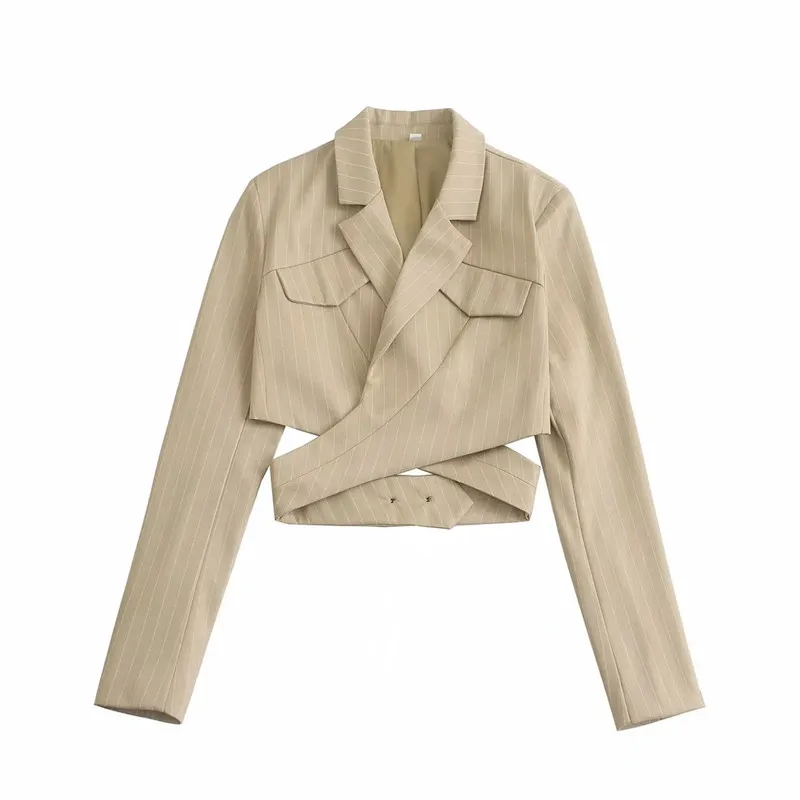 

ZA 2021 autumn new women's clothing fashion all-match casual European and American style back button suit jacket