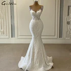 Роскошное Свадебное платье с 3D кружевом и юбкой-годе, 2021 фатиновое свадебное платье с сердечком, свадебное платье, Robe de Mariage